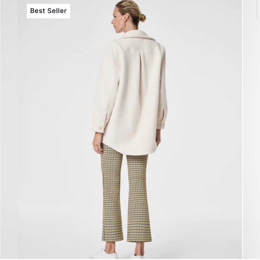 SPANX Jackets & Coats Luxe Fleece Shirt Ecru Off White. size XL - Picture 2 of 10
